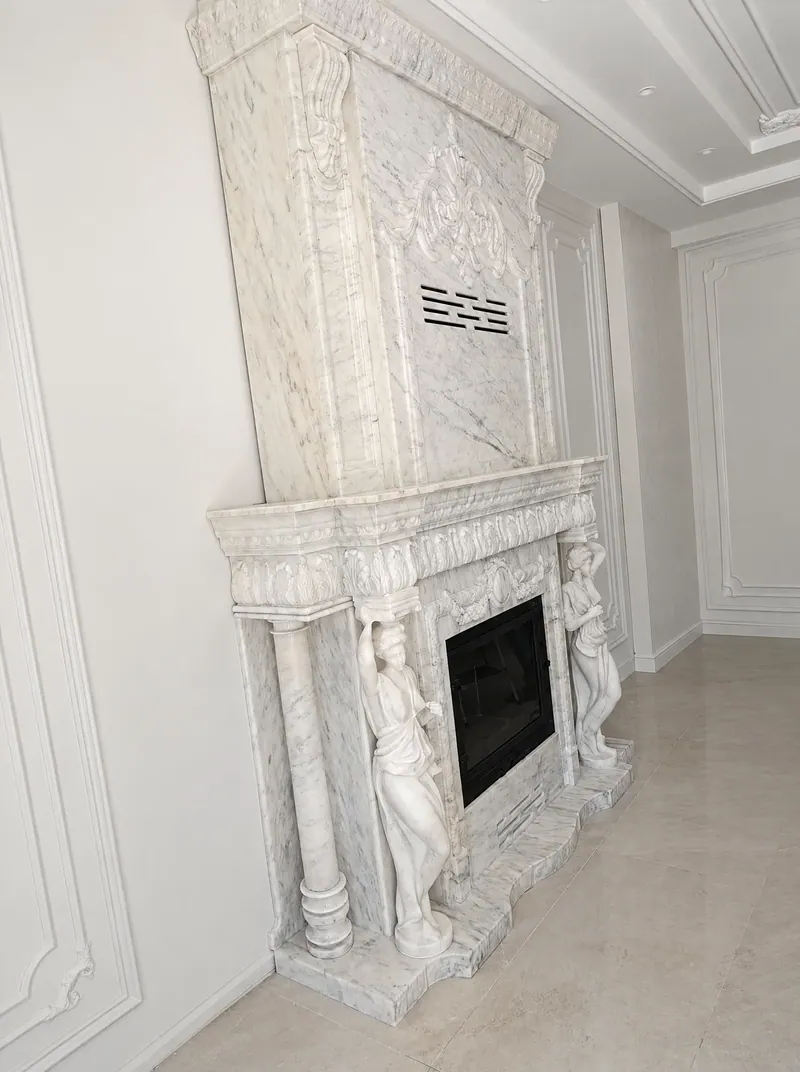 Kurulmuş şömine, çapraz açıdan